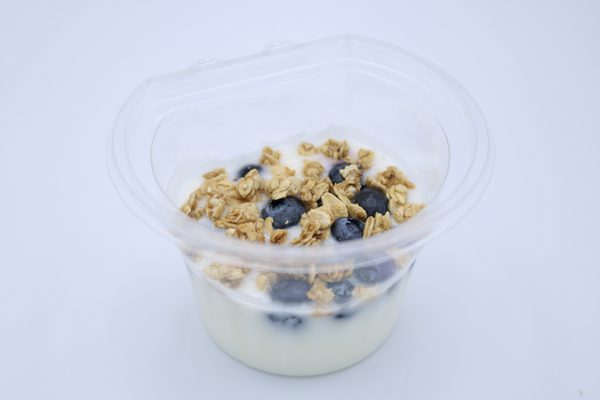 Blueberry parfait in a cup