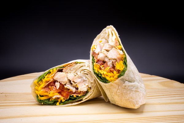 Club wrap on a wood block