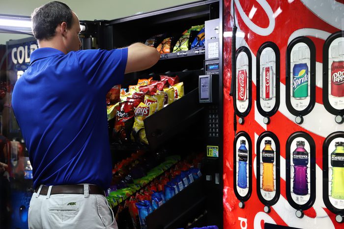 Employee stocking vending machine