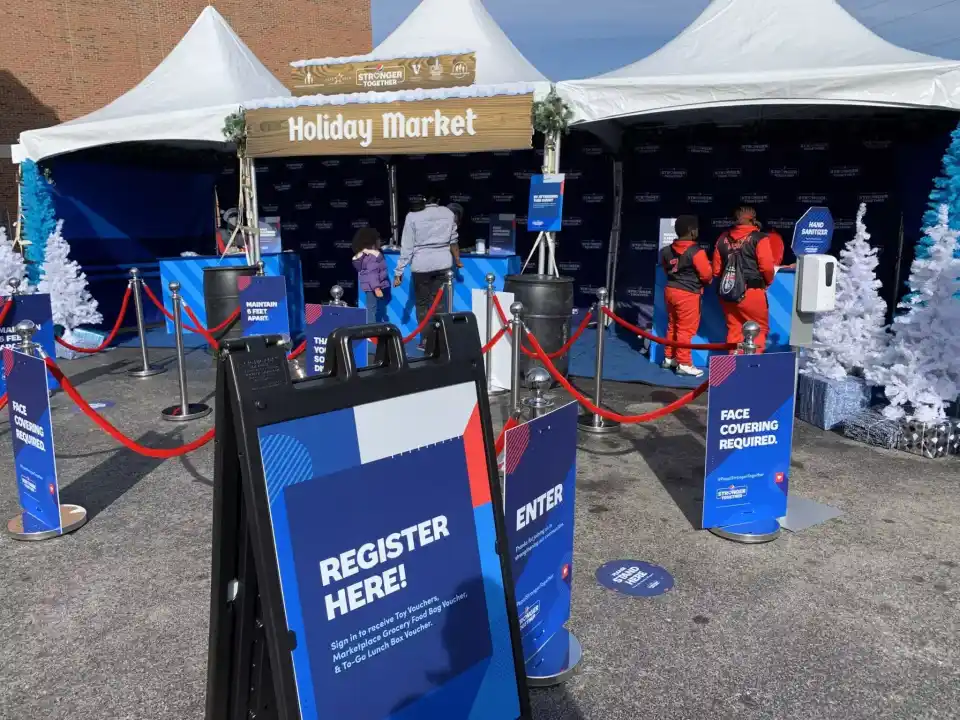 Tents placed for holiday market