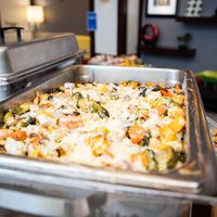 Close up on catering food