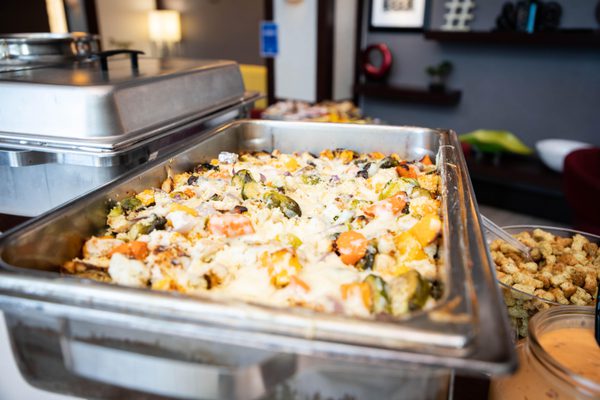 Close up on catering food