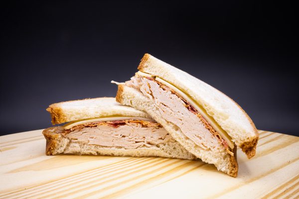 Kick n Chicken wedge on a wood block