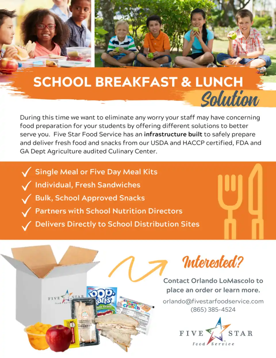 School breakfast and lunch flyer