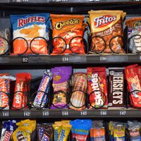 Vending machine close up