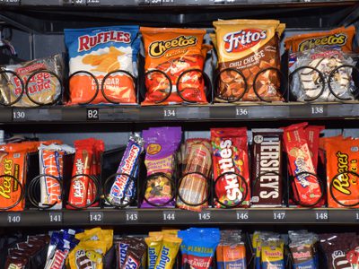 Vending machine close up