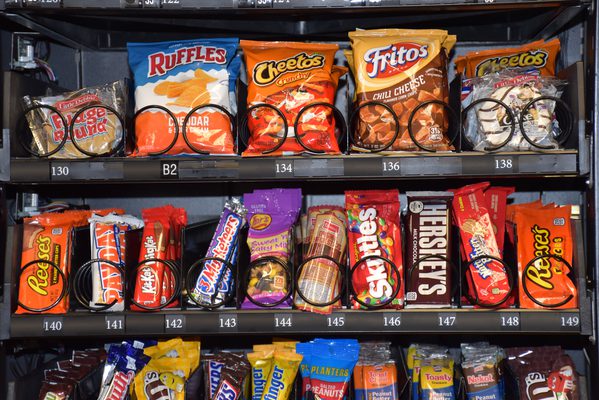 Vending machine close up